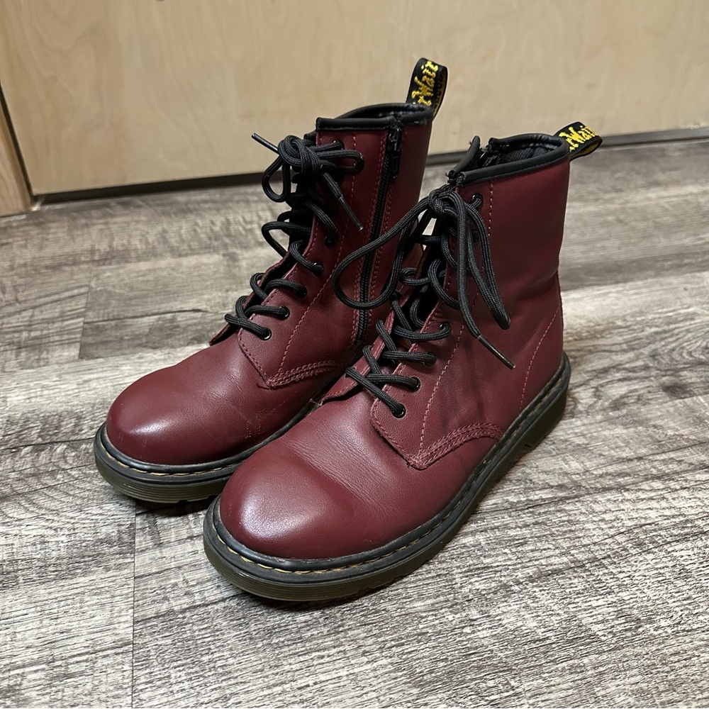 Dr. Martens Burgundy Combat Boots (Youth Size 6)